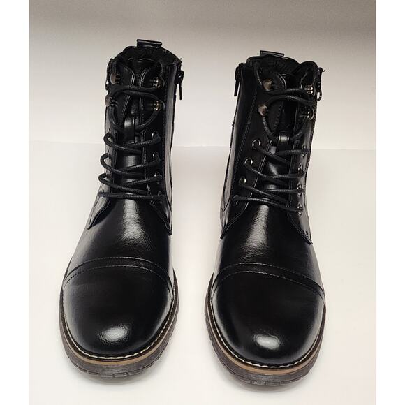 Vostey Men's Casual Motorcycle Combat Ankle Dress Boots Color Black Size 11.5 - Picture 12 of 15